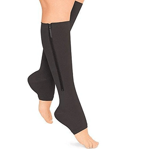 CIRCULOFLEX – Zipper Compression Socks 20-30 mmHg with Open Toe Design 0