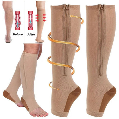CIRCULOFLEX – Zipper Compression Socks 20-30 mmHg with Open Toe Design 8