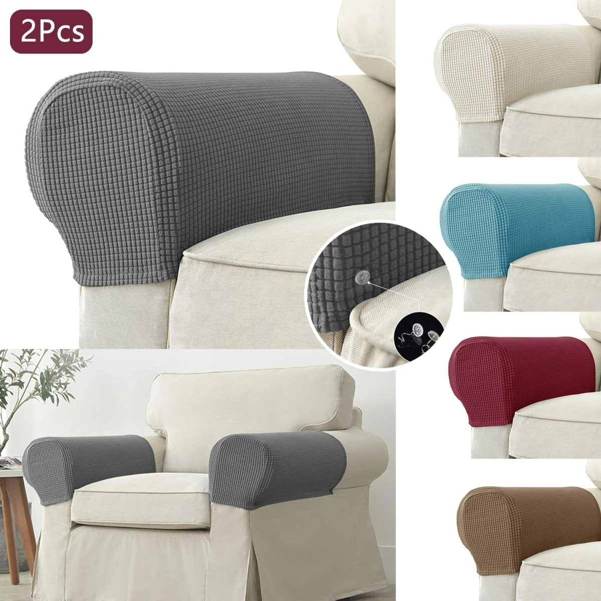 COVERIO – 2-piece waterproof armrest covers with jacquard design 2