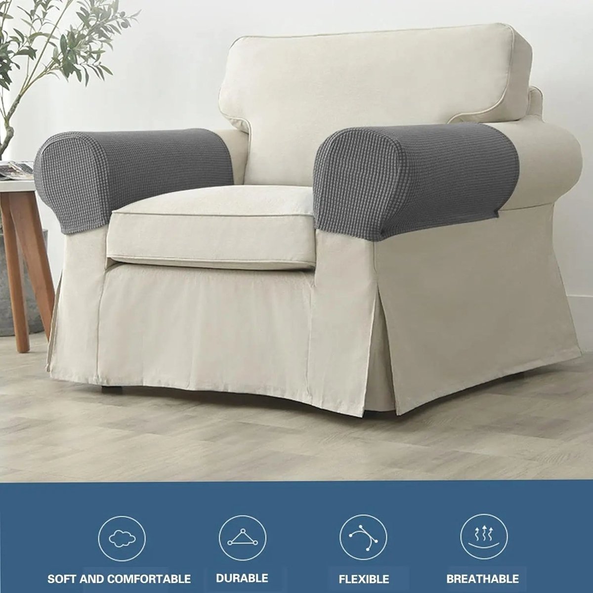 COVERIO – 2-piece waterproof armrest covers with jacquard design 3
