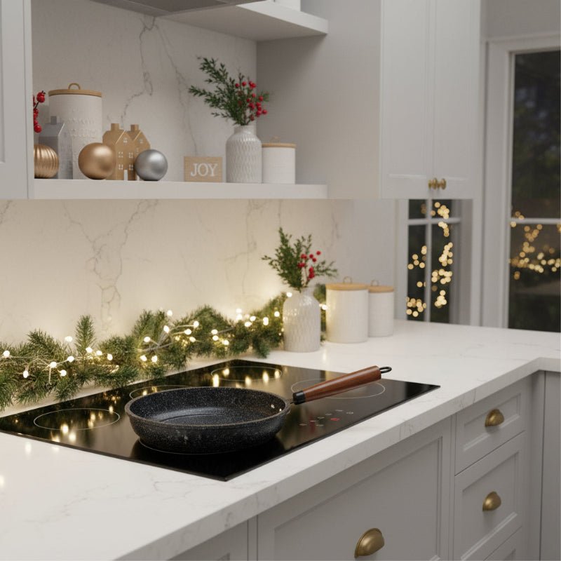 CUISTONE – 30 cm Maifan stone non-stick frying pan with lid for gas and induction hobs 2