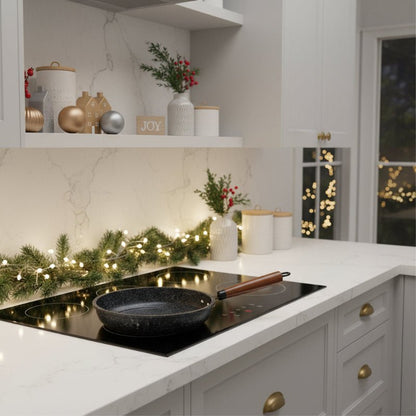 CUISTONE – 30 cm Maifan stone non-stick frying pan with lid for gas and induction hobs 2