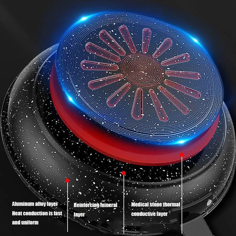 CUISTONE – 30 cm Maifan stone non-stick frying pan with lid for gas and induction hobs 3