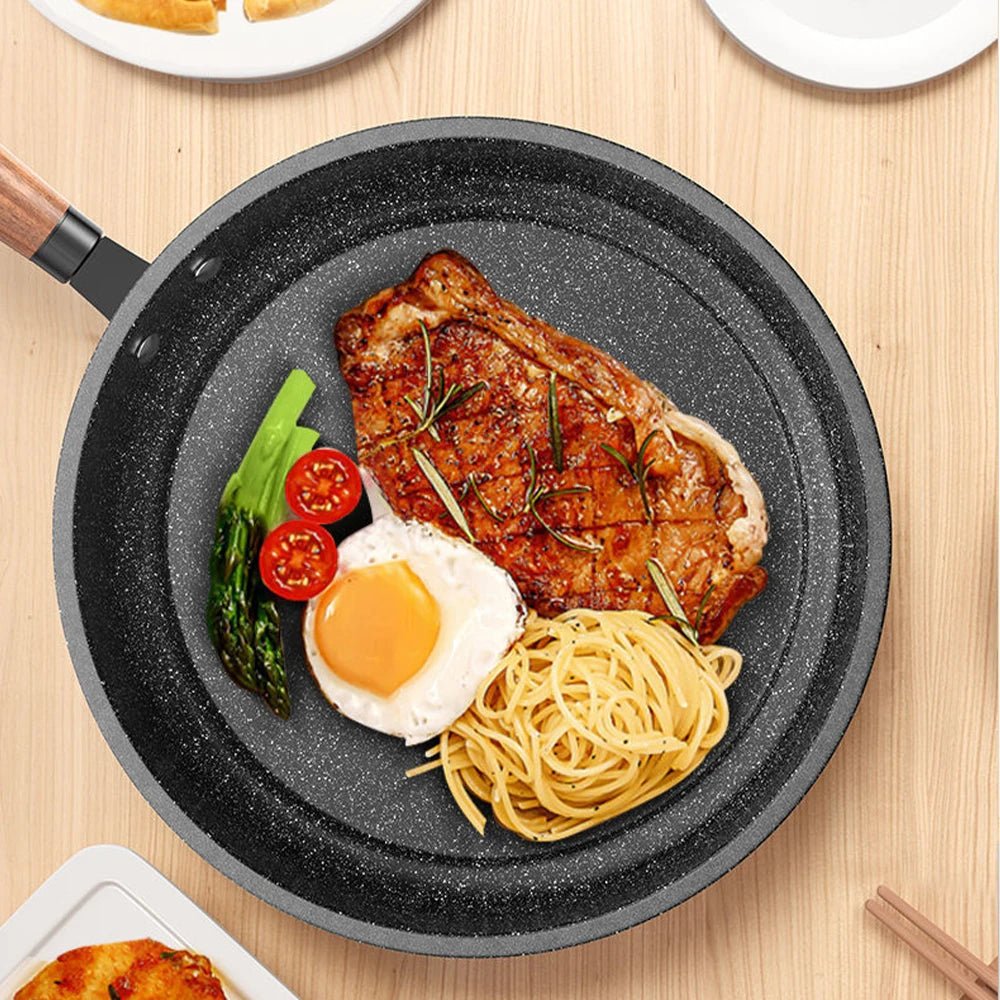 CUISTONE – 30 cm Maifan stone non-stick frying pan with lid for gas and induction hobs 5