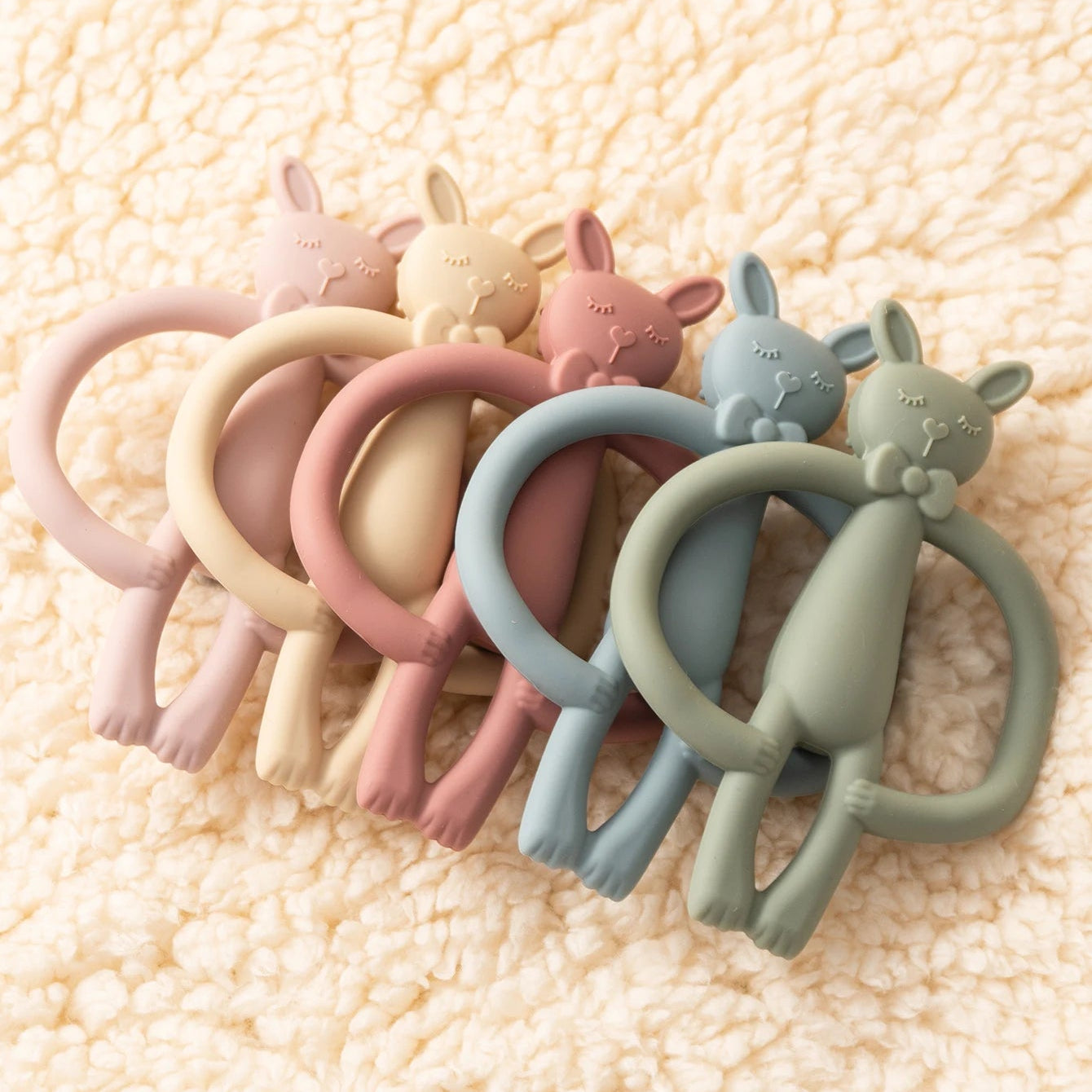 Cartoon Rabbit Silicone Teether Toy for Infants - Safe, Lightweight & Engaging Design 0