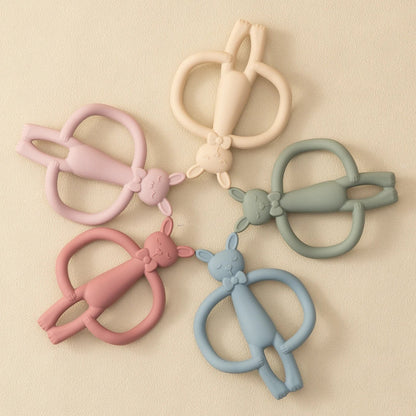 Cartoon Rabbit Silicone Teether Toy for Infants - Safe, Lightweight & Engaging Design 1