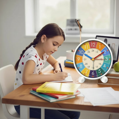 Charming Cartoon Alarm Clock for Kids - Silent Easy-to-Read Desktop Timepiece 3