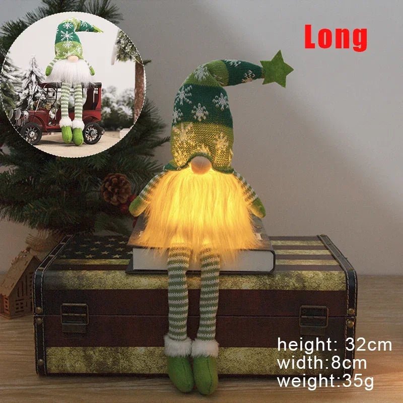 Charming LED Light Plush Gnome Doll Christmas Ornament for Holiday Decor 10