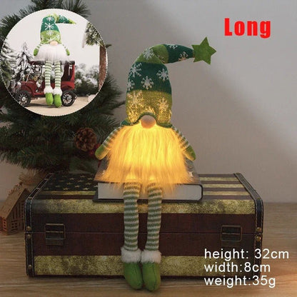 Charming LED Light Plush Gnome Doll Christmas Ornament for Holiday Decor 10