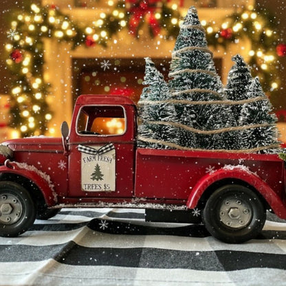 Charming Vintage Red Truck Christmas Ornament with Mini Tree for Tree Decorations 4