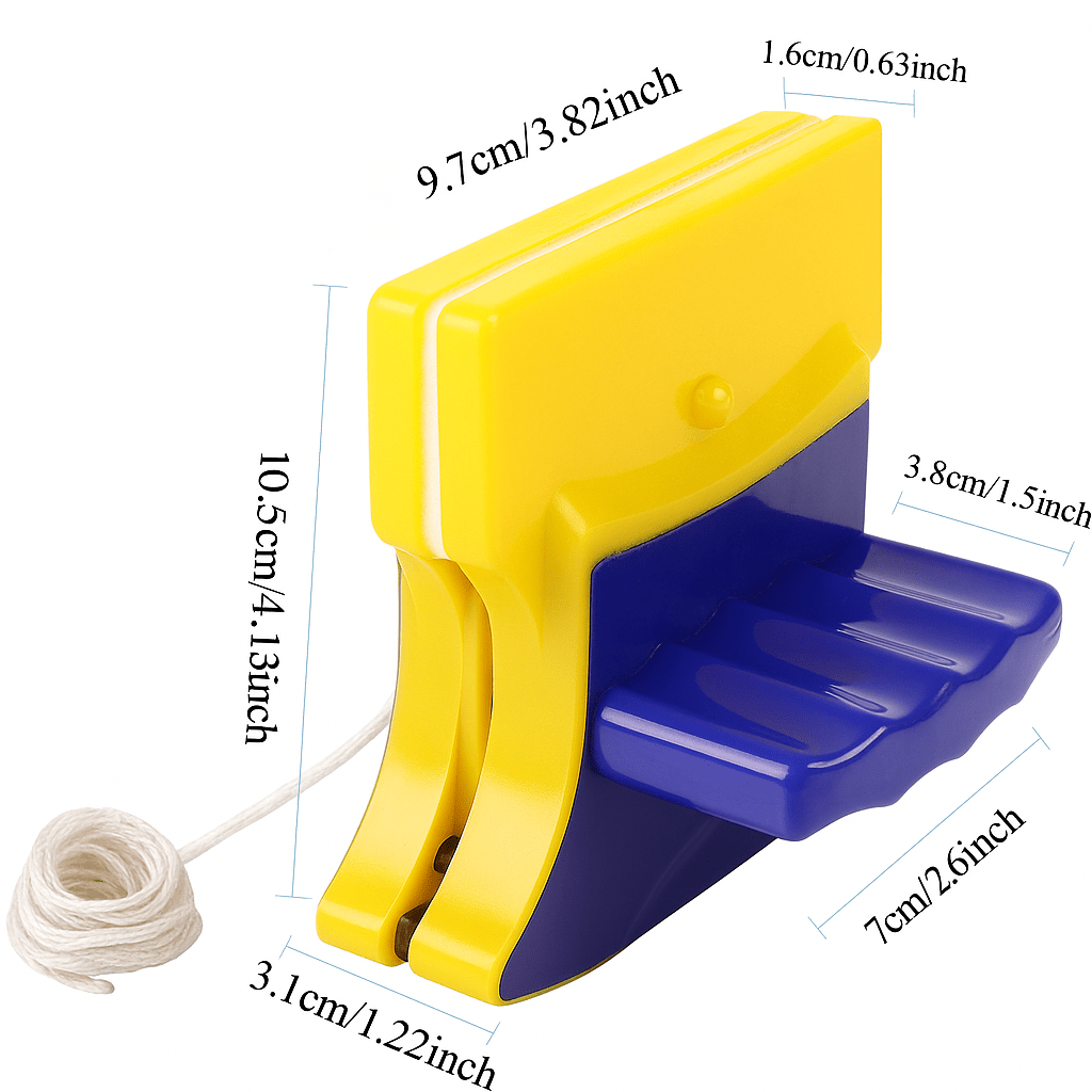 PANESECURE – Magnetic Double-Sided Glass Cleaner with 1.2M Safety Rope