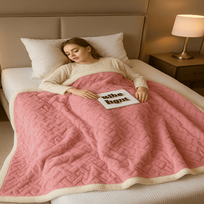 LAMBSOFT – Cozy Woolen Throw Blanket for Home & Office Comfort