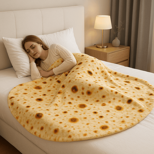 TACOWRAP – Cozy Taco Flannel Blanket with Fun Tortilla Design