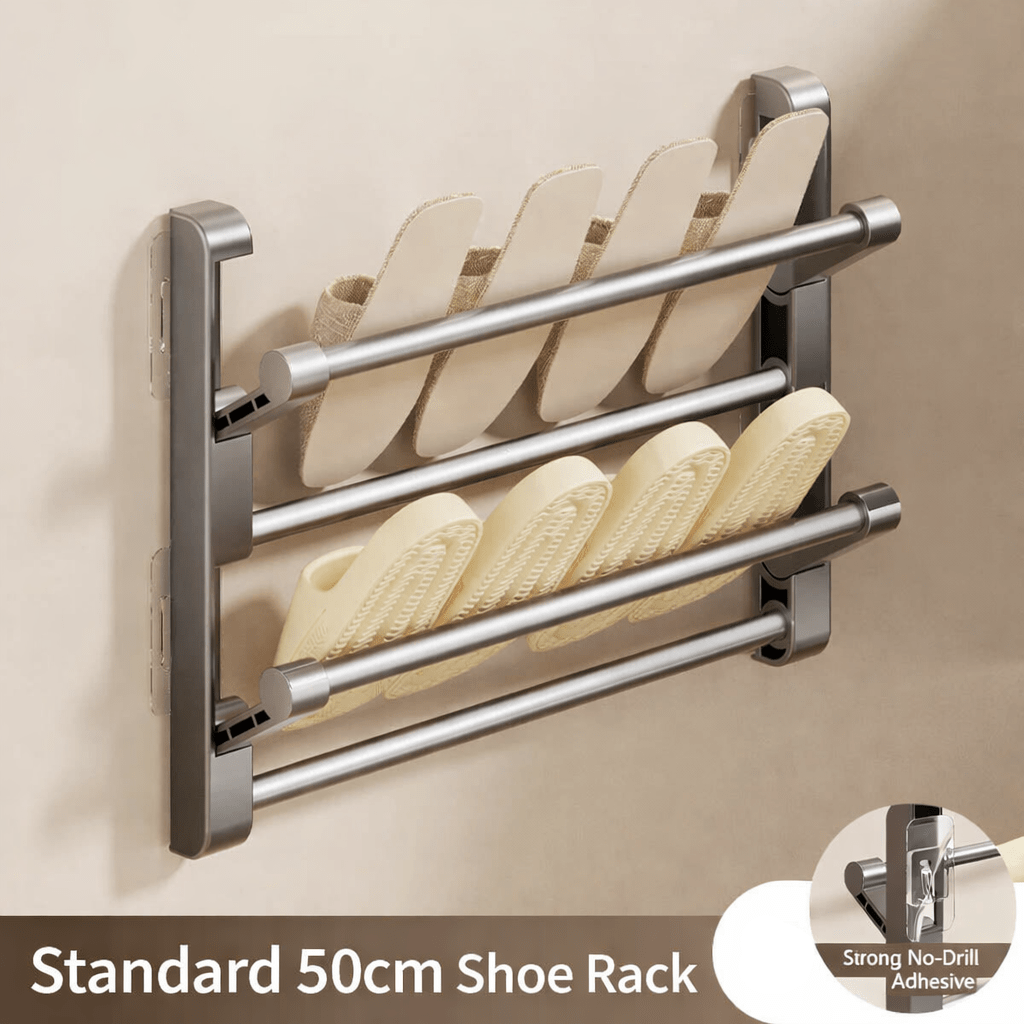 WALLORGANIZE – Wall-Mounted Shoe Rack with Drainage for Space-Saving Storage