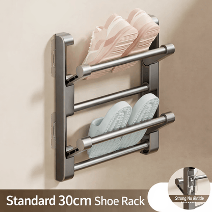 WALLORGANIZE – Wall-Mounted Shoe Rack with Drainage for Space-Saving Storage