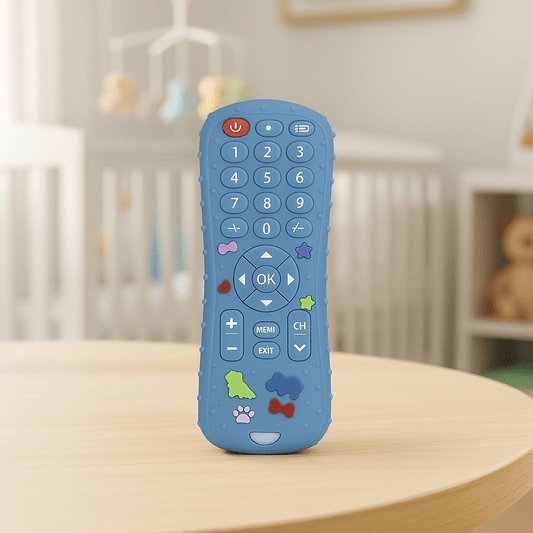 TVNIBBLE – Silicone Baby Teether TV Remote Shape, BPA Free, Soft Sensory Toy