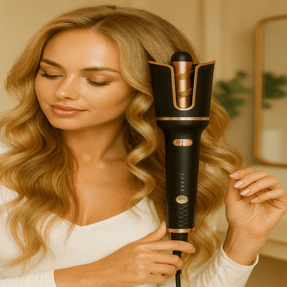 GLAMOROLL – Ceramic Automatic Hair Curler with Rotating Wand & Adjustable Heat