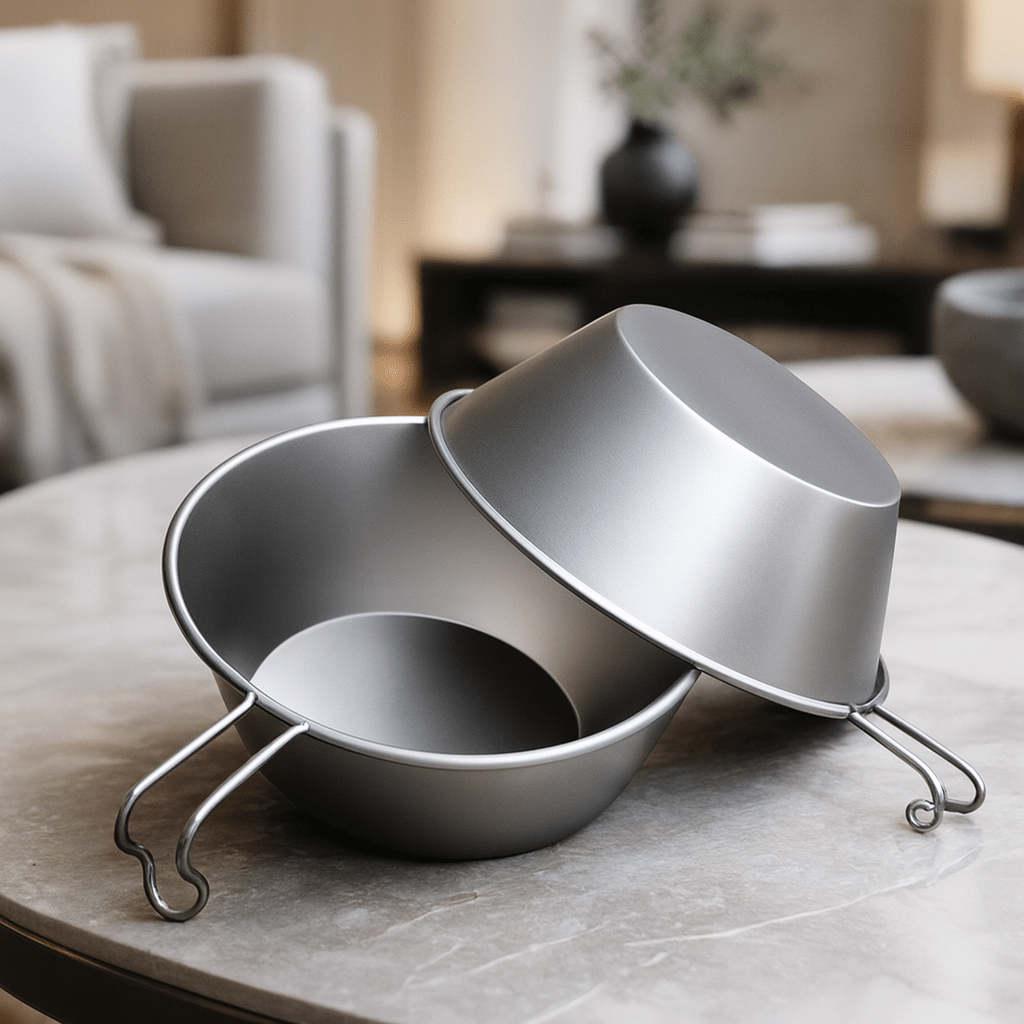 CAMPBREEZE – 260ml Ultralight Titanium Camping Bowl with Fixed Handle