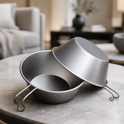 CAMPBREEZE – 260ml Ultralight Titanium Camping Bowl with Fixed Handle