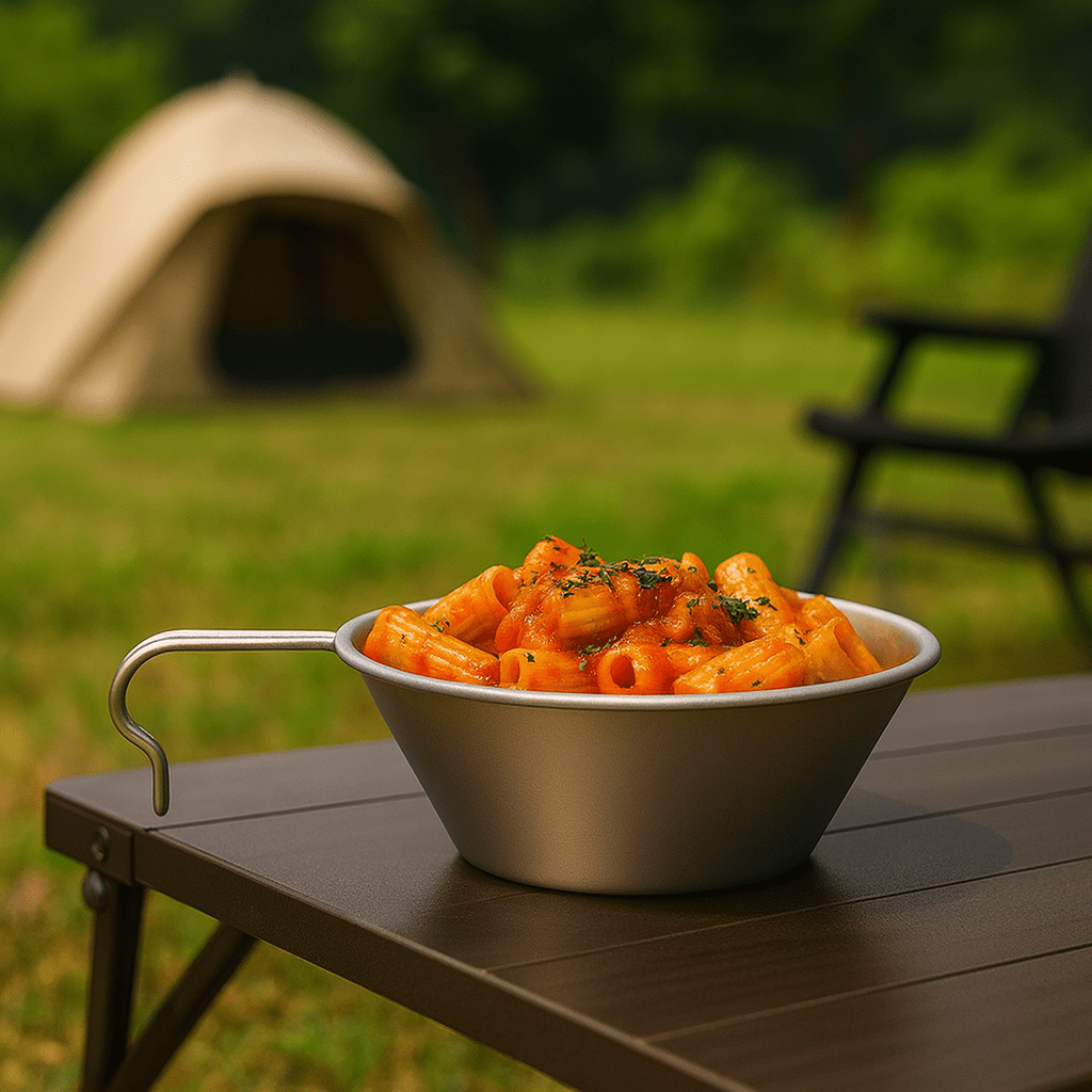 CAMPBREEZE – 260ml Ultralight Titanium Camping Bowl with Fixed Handle