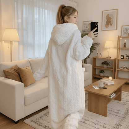 COZYHOOD – Warm Hooded Bathrobe for Women with Pockets