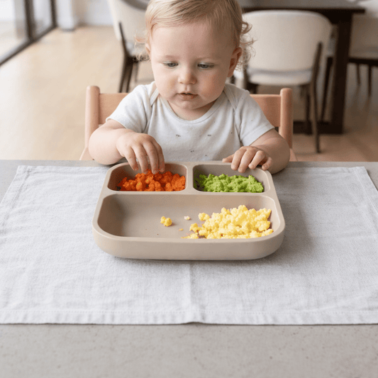 STICKYPLATE KIDS – Silicone Divided Square Plate for Toddlers with Suction Base (BPA Free)