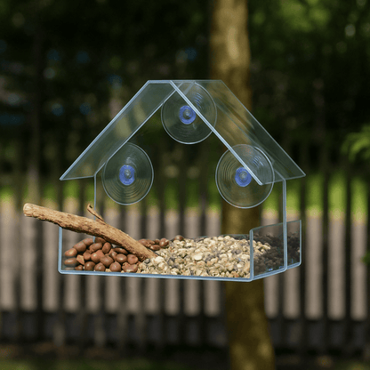 CLEARNEST – Transparent Window Bird Feeder with Suction Cups
