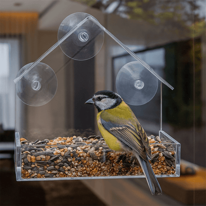 CLEARNEST – Transparent Window Bird Feeder with Suction Cups