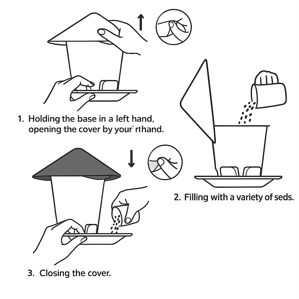 NUTRIFLOW – Automatic Bird Feeder, Weatherproof Multi-Hole Nut Dispenser