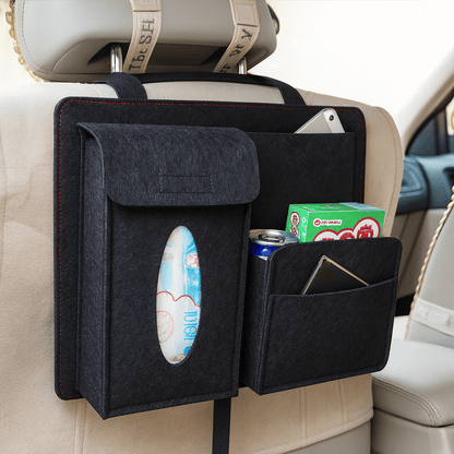 SEATSTASH – Universal fit car seat back organizer with 4 storage pockets