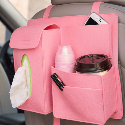 SEATSTASH – Universal fit car seat back organizer with 4 storage pockets