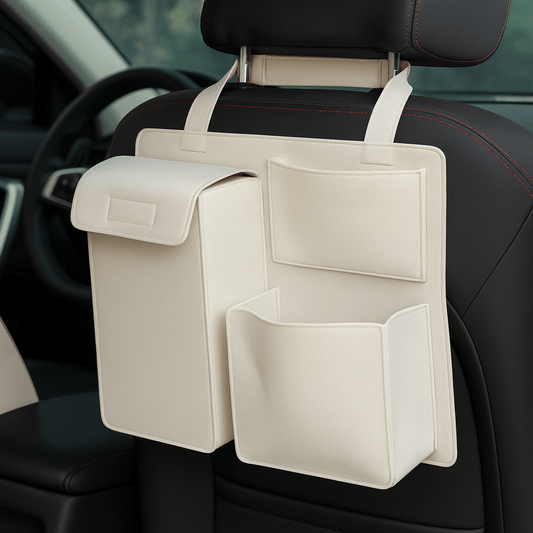 SEATSTASH – Universal fit car seat back organizer with 4 storage pockets