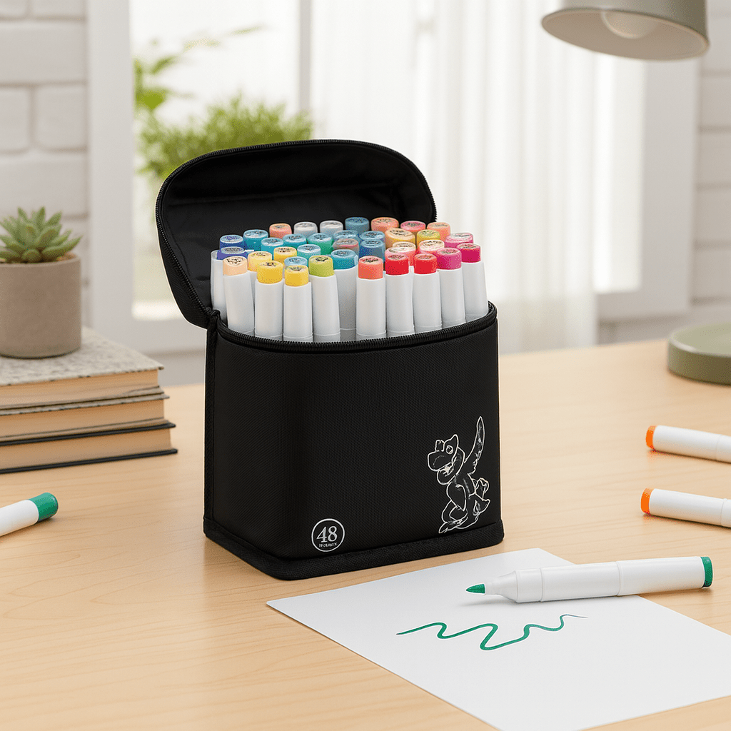 TWINBRUSH – Dual-tip marker set with 48 rich alcohol inks for sketching, blending and shading