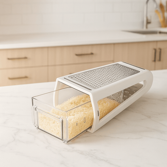 DUAL GRATE – Stainless Steel 2-Sided Cheese Grater with Non-Slip Base