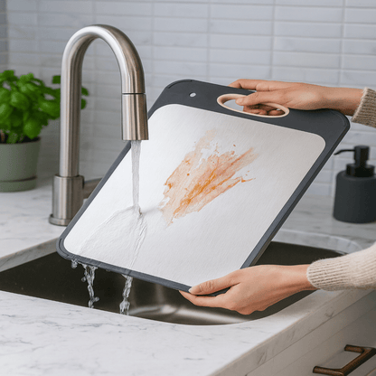 STEELBASE – Double-Sided Stainless Steel Cutting Board for Meat, Vegetables & Fruits