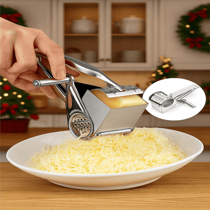 SPIN CHOP – Premium Rotary Cheese Grater with Multiple Stainless Steel Drums
