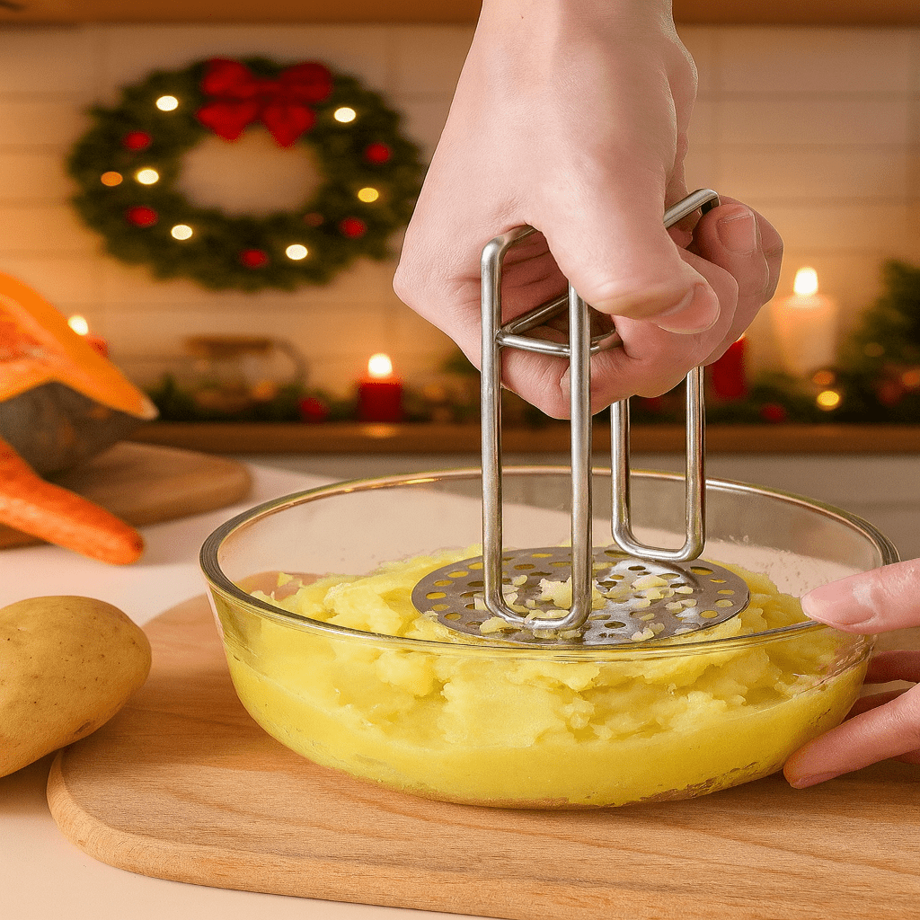 COMFOTEC – Ergonomic Stainless Steel Potato Masher for Smooth, Effortless Mashing