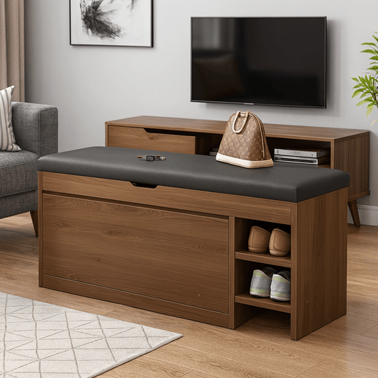 STORABENCH – 3-in-1 Schoenkastbank met Opvouwbaar Opslagsysteem voor Gangen
