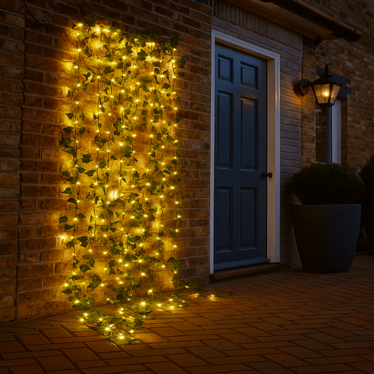 LUMIFOLIA – Elegant Green Leaf LED Fairy Lights (Battery Powered)