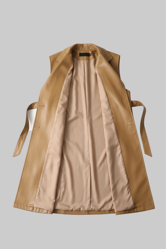 Chelsea - Women's Genuine Sheepskin Leather Trench Coat with Soft Lining 2