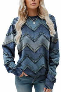 Chic Print Pullover Sweatshirt - Cozy Warmth for Stylish Fall & Winter Outfits 1