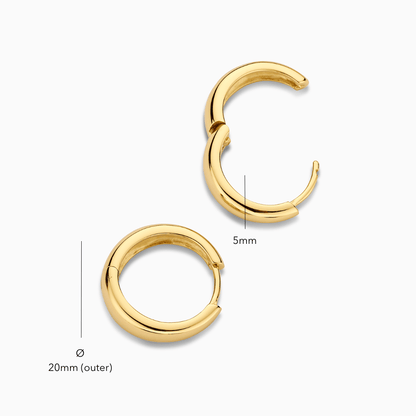 Chunky Hoop Earrings Set - Tapered Design, Hypoallergenic Metal, 3 Pairs 5
