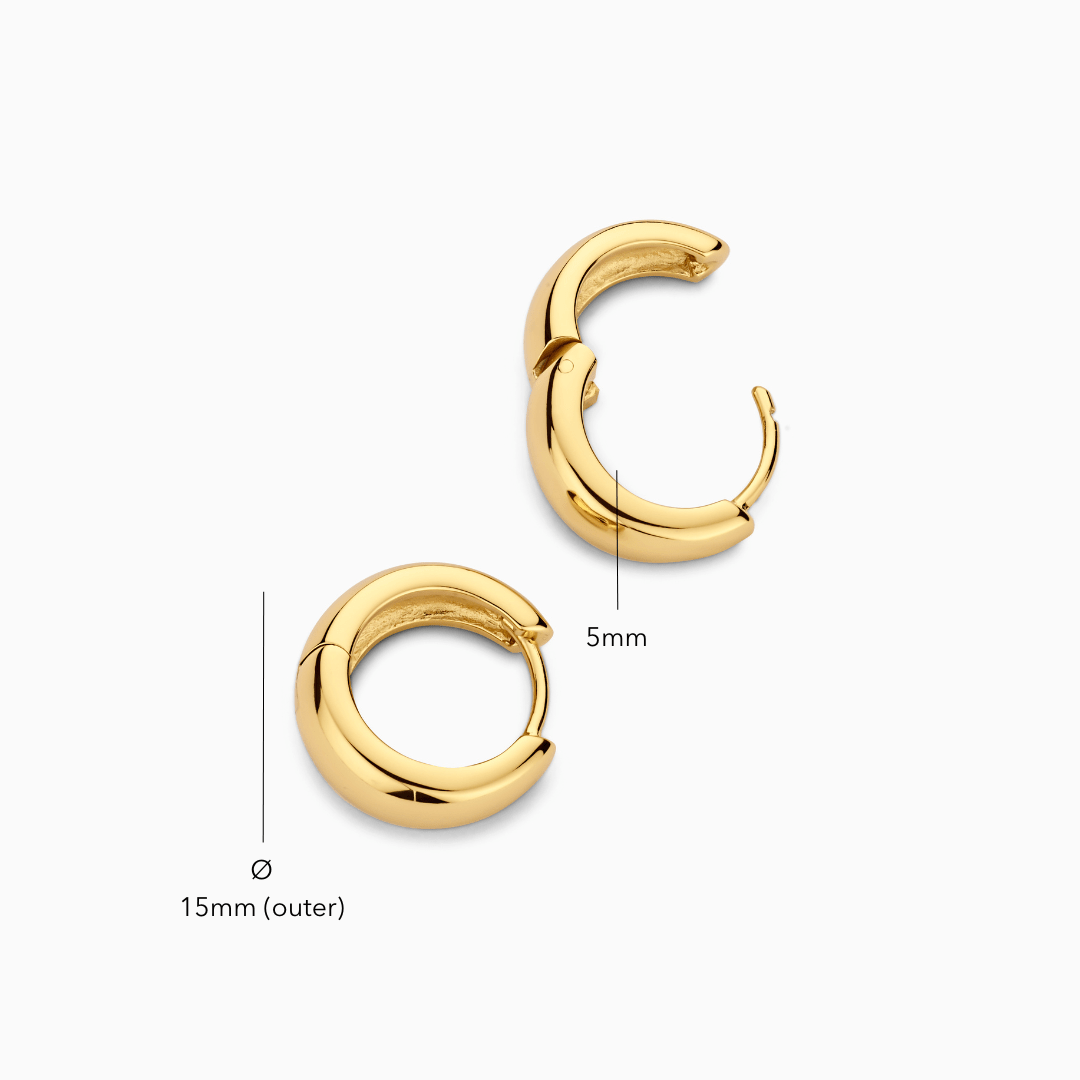 Chunky Hoop Earrings Set - Tapered Design, Hypoallergenic Metal, 3 Pairs 6