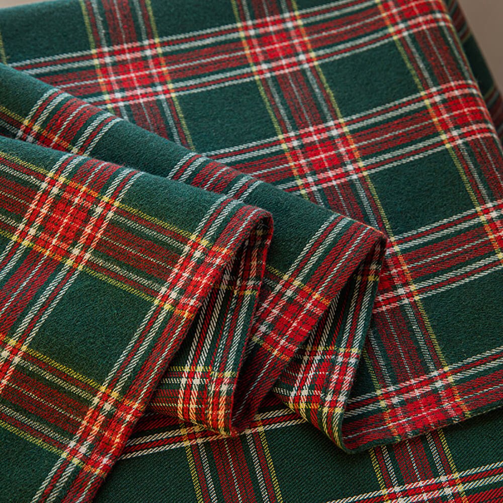 Classic Plaid Semi-Blackout Curtains - Cozy Polyester Window Drapes for Holiday Decor 6