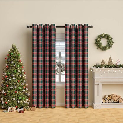 Classic Plaid Semi-Blackout Curtains - Cozy Polyester Window Drapes for Holiday Decor 9