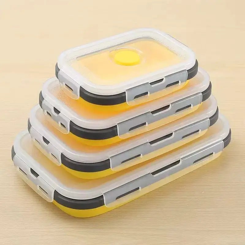 Collapsible Silicone Lunch Box Set - 4 Pack BPA-Free Food Storage Containers 12