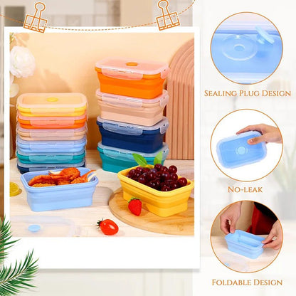 Collapsible Silicone Meal Prep Containers - Stackable Food Storage Solutions 2