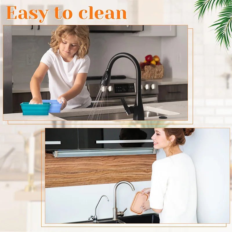 Collapsible Silicone Meal Prep Containers - Stackable Food Storage Solutions 3