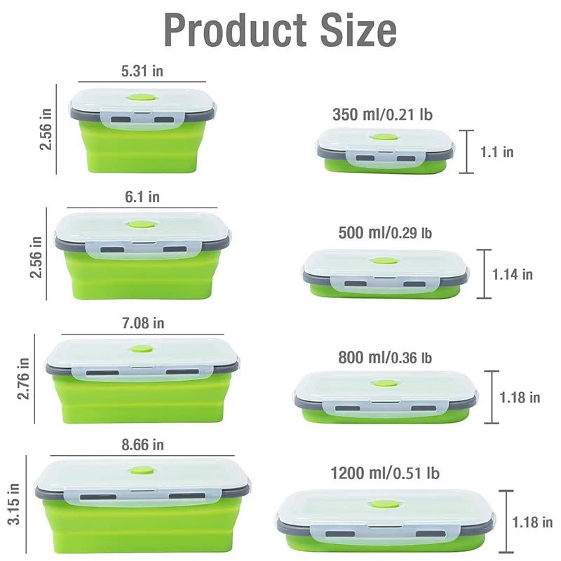 Collapsible Silicone Meal Prep Containers - Stackable Food Storage Solutions 5