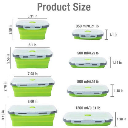 Collapsible Silicone Meal Prep Containers - Stackable Food Storage Solutions 5